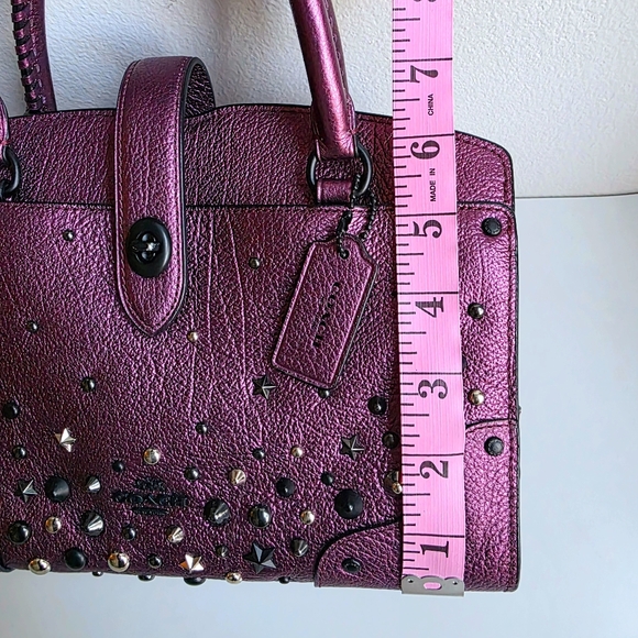 Coach Mercer 24 Star Rivets Metallic Purple - Picture 15 of 16